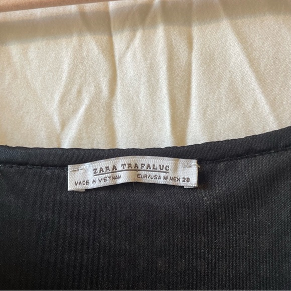 Zara Trafaluc Black Floral Mesh Dress Mini‎ Flowers Women's Size M - Picture 7 of 11